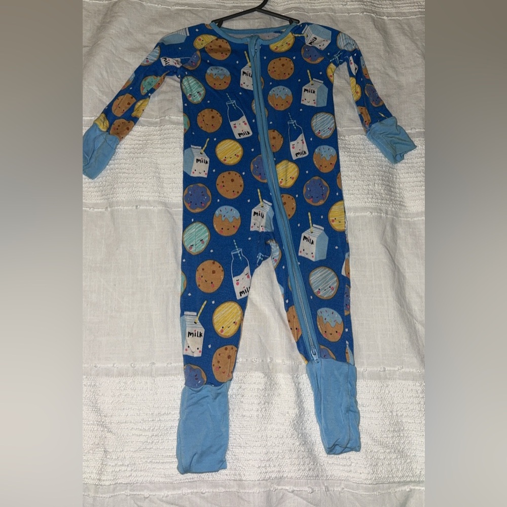 Blue Cookie and Milk Kids One Piece